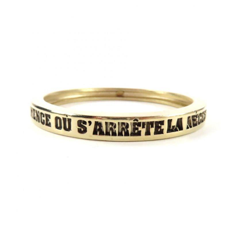 CHANEL 07P English Engraved Bangle Bracelet Accessory - Gold With