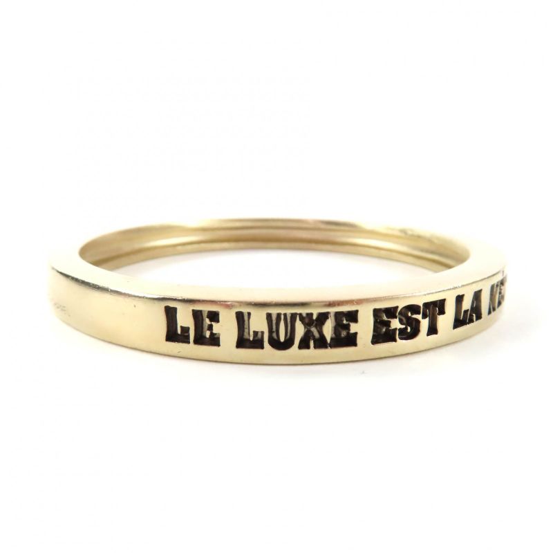 CHANEL 07P English Engraved Bangle Bracelet Accessory - Gold With