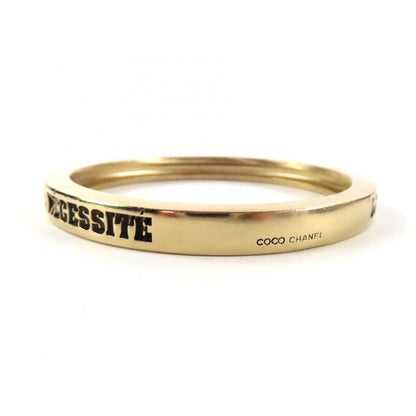 CHANEL 07P English Engraved Bangle Bracelet Accessory - Gold With