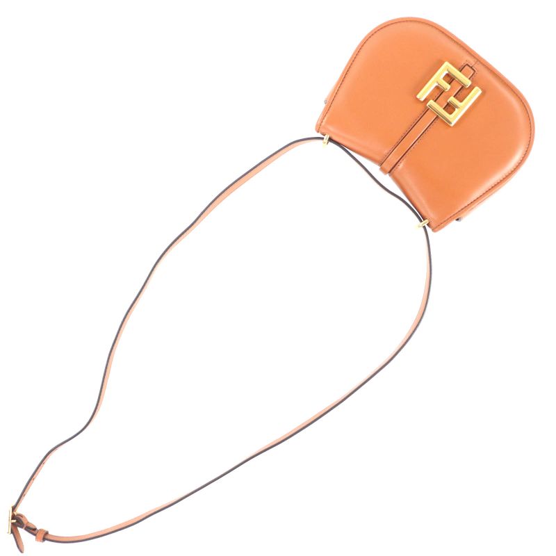 FENDI 8bs082 Camon Small With FF Logo Hardware Leather Satchel Bag Shoulder