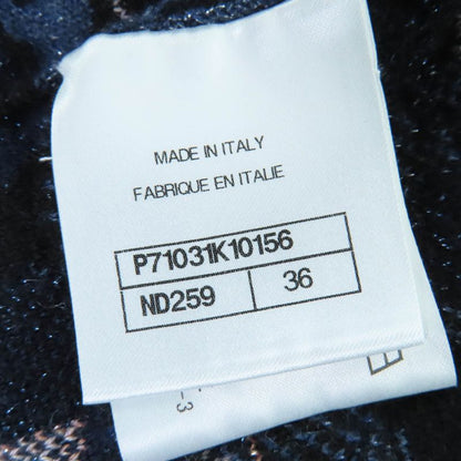 CHANEL 21A P71031k10156 Cashmere Coco Button Jacquard Side ZIP Knit Blue Series