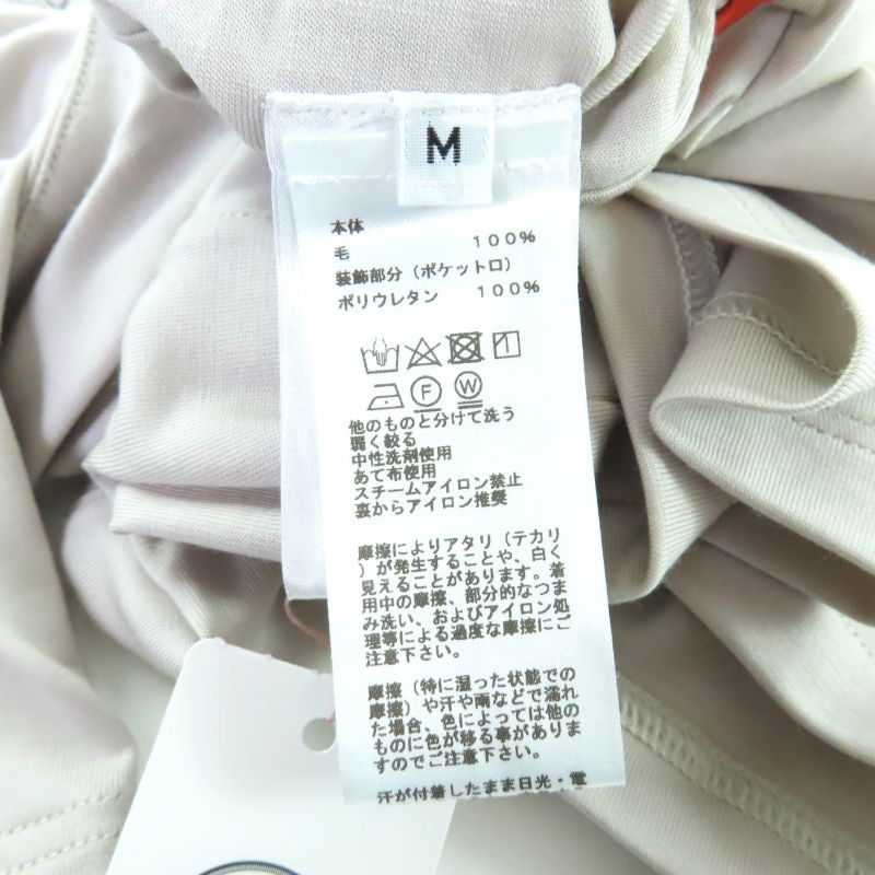 HERMES-fit 100% Wool Gris Carrier With Serie Button Half ZIP Cut And Sew M Made