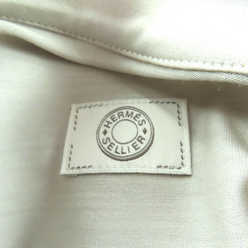 HERMES-fit 100% Wool Gris Carrier With Serie Button Half ZIP Cut And Sew M Made