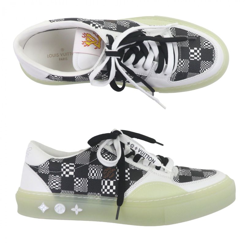 Louis Vuitton LV Oriline Leather Coated Canvas Low Cut Sneakers - White Black