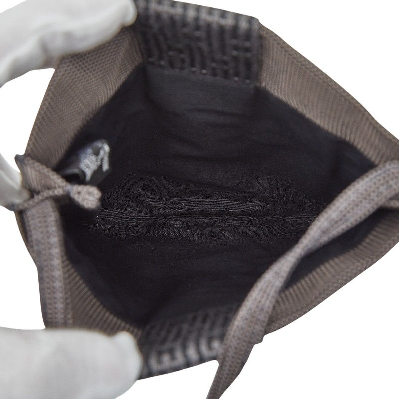 HERMES Her Line Crossbody Shoulder Bag Sacoche Gray Black Canvas Women's HERMES