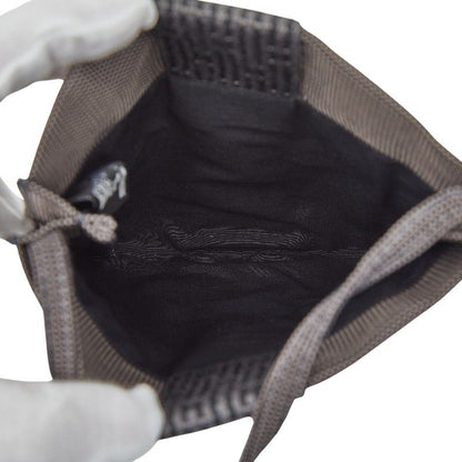 HERMES Her Line Crossbody Shoulder Bag Sacoche Gray Black Canvas Women's HERMES