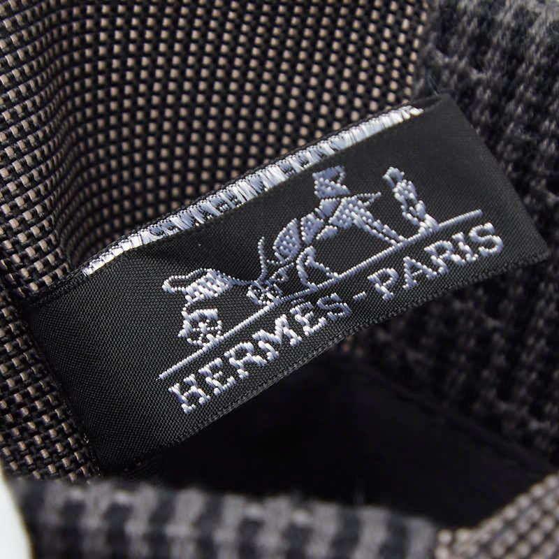 HERMES Her Line Crossbody Shoulder Bag Sacoche Gray Black Canvas Women's HERMES