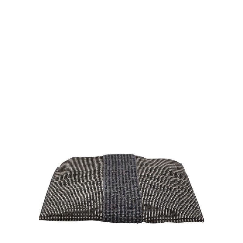 HERMES Her Line Crossbody Shoulder Bag Sacoche Gray Black Canvas Women's HERMES