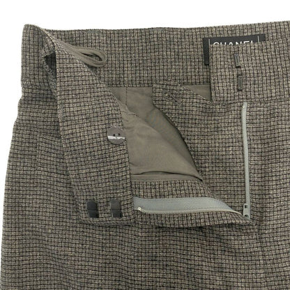 CHANEL 2005aw Coco Mark Button Check Wide Pants P26761v17017 Gray 36