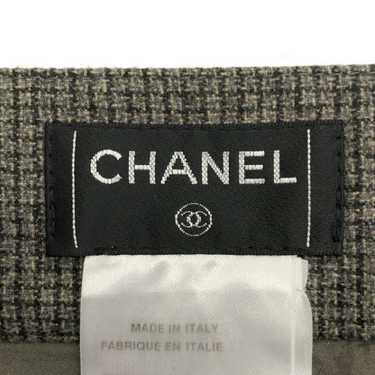 CHANEL 2005aw Coco Mark Button Check Wide Pants P26761v17017 Gray 36