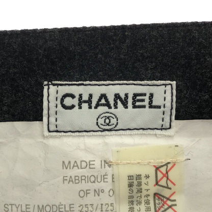 CHANEL Old Wool Skirt Chaco Legre 36