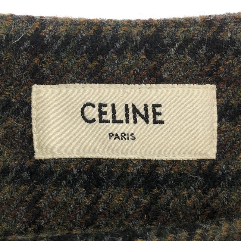 CELINE Wool Check Pre-trousers Skirt 2j105241f Mix 36