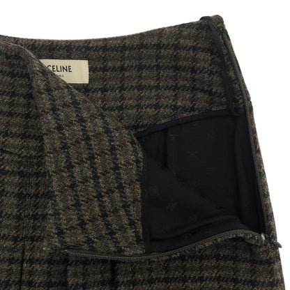 CELINE Wool Check Pre-trousers Skirt 2j105241f Mix 36