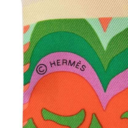 HERMES Twilly- Brides De Gala Shadow - Orange Multicolor - Silk Women's HERMES