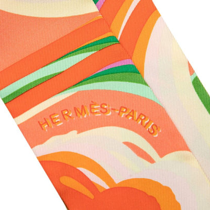 HERMES Twilly- Brides De Gala Shadow - Orange Multicolor - Silk Women's HERMES