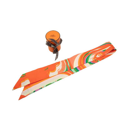 HERMES Twilly- Brides De Gala Shadow - Orange Multicolor - Silk Women's HERMES