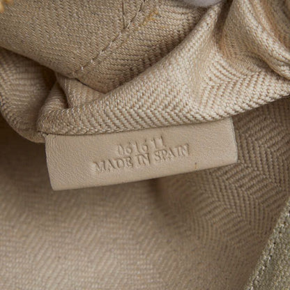 LOEWE Repeat Anagram T Pouch Light Green Brown Canvas Leather Women's LOEWE