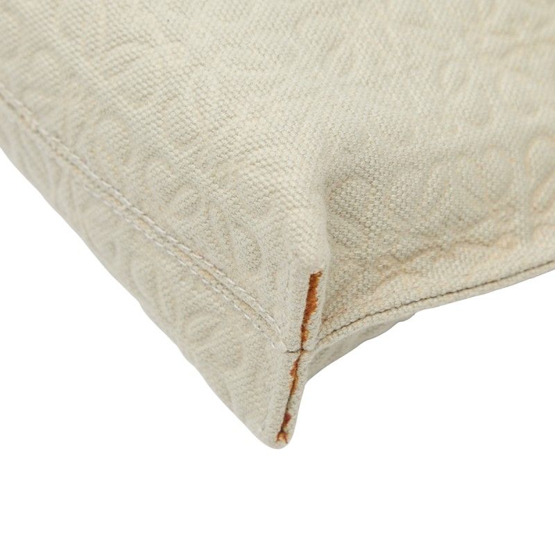 LOEWE Repeat Anagram T Pouch Light Green Brown Canvas Leather Women's LOEWE