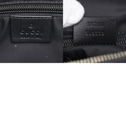 GUCCI Sherry Line Crossbody Shoulder Bag 387111 Black Nylon Leather Women's