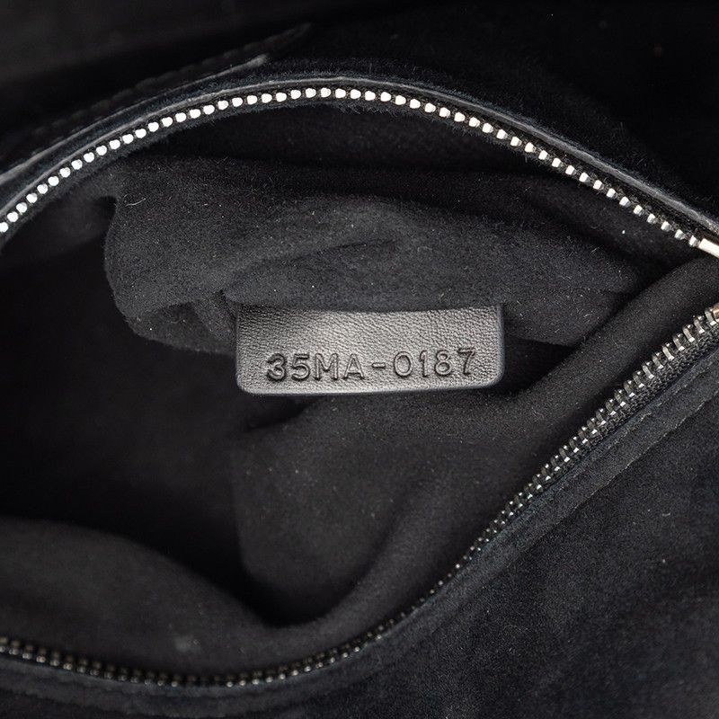 DIOR Canage Lady DIOR Studded Handbag Shoulder Bag 2WAY Black Gray Calfskin