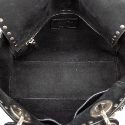 DIOR Canage Lady DIOR Studded Handbag Shoulder Bag 2WAY Black Gray Calfskin