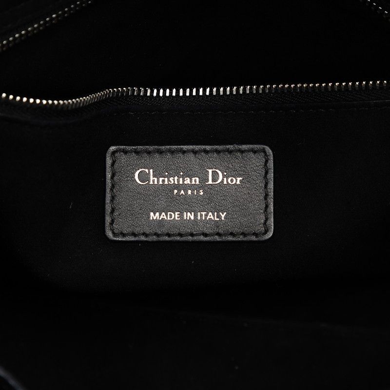 DIOR Canage Lady DIOR Studded Handbag Shoulder Bag 2WAY Black Gray Calfskin