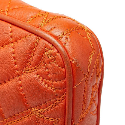 VERSACE Chain Shoulder Bag Orange Leather Women's VERSACE