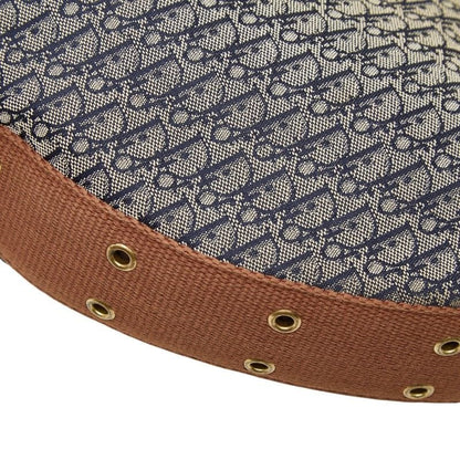 DIOR Trotta Brown Navy Canvas Leather Women's DIOR