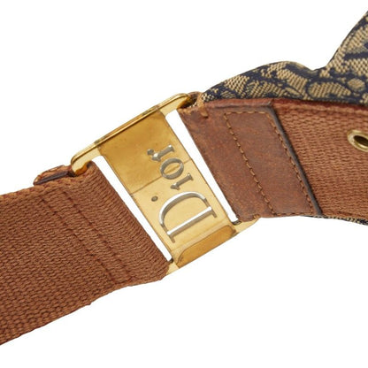 DIOR Trotta Brown Navy Canvas Leather Women's DIOR