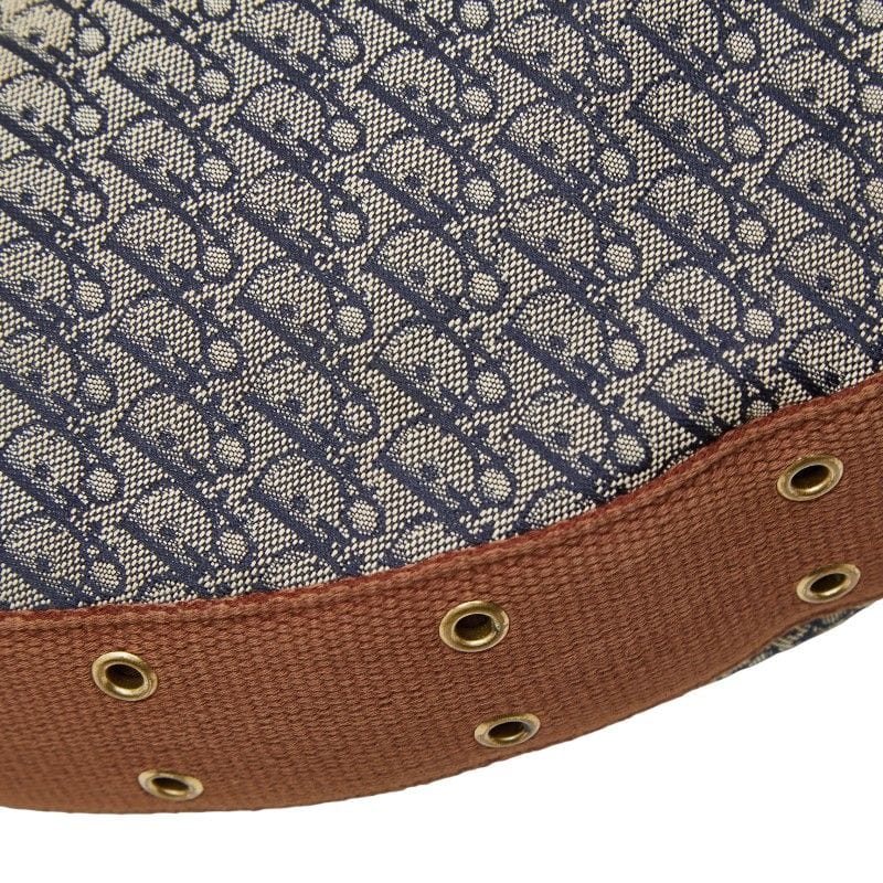 DIOR Trotta Brown Navy Canvas Leather Women's DIOR