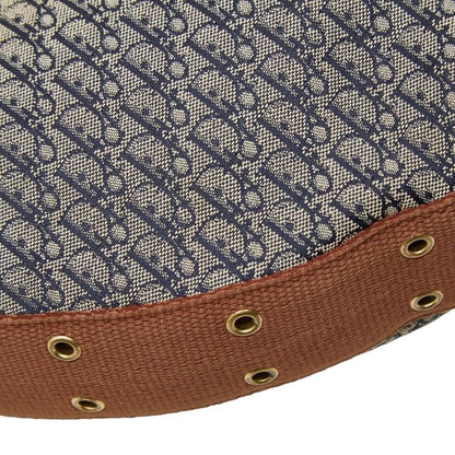 DIOR Trotta Brown Navy Canvas Leather Women's DIOR