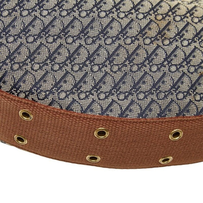 DIOR Trotta Brown Navy Canvas Leather Women's DIOR