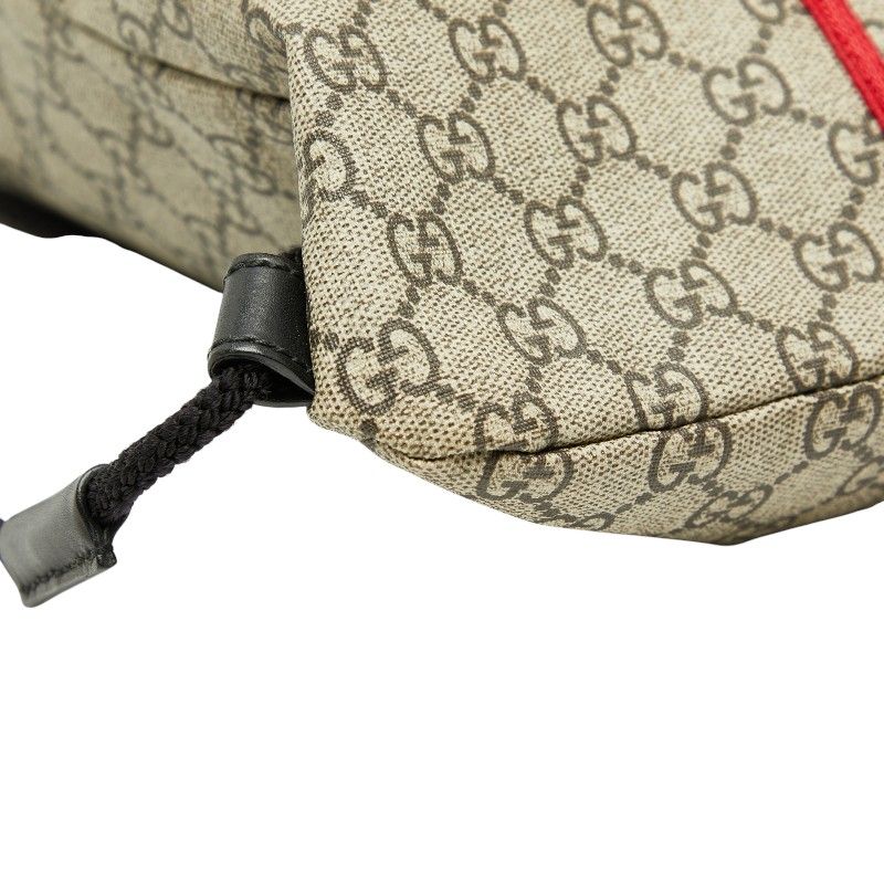 GUCCI GG Supreme Angry Cat Rucksack Backpack 473872 Beige Black PVC Nylon