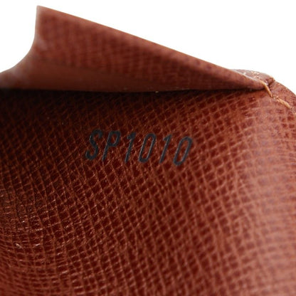 Louis Vuitton Monogram Portomone Bier Tresor M61730 Brown PVC Leather Ladies