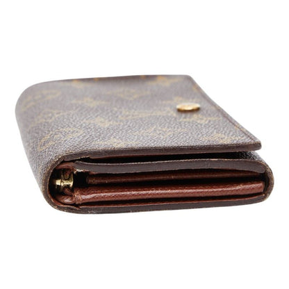 Louis Vuitton Monogram Portomone Bier Tresor M61730 Brown PVC Leather Ladies