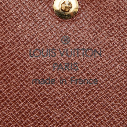 Louis Vuitton Monogram Portomone Bier Tresor M61730 Brown PVC Leather Ladies