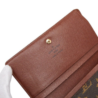 Louis Vuitton Monogram Portomone Bier Tresor M61730 Brown PVC Leather Ladies