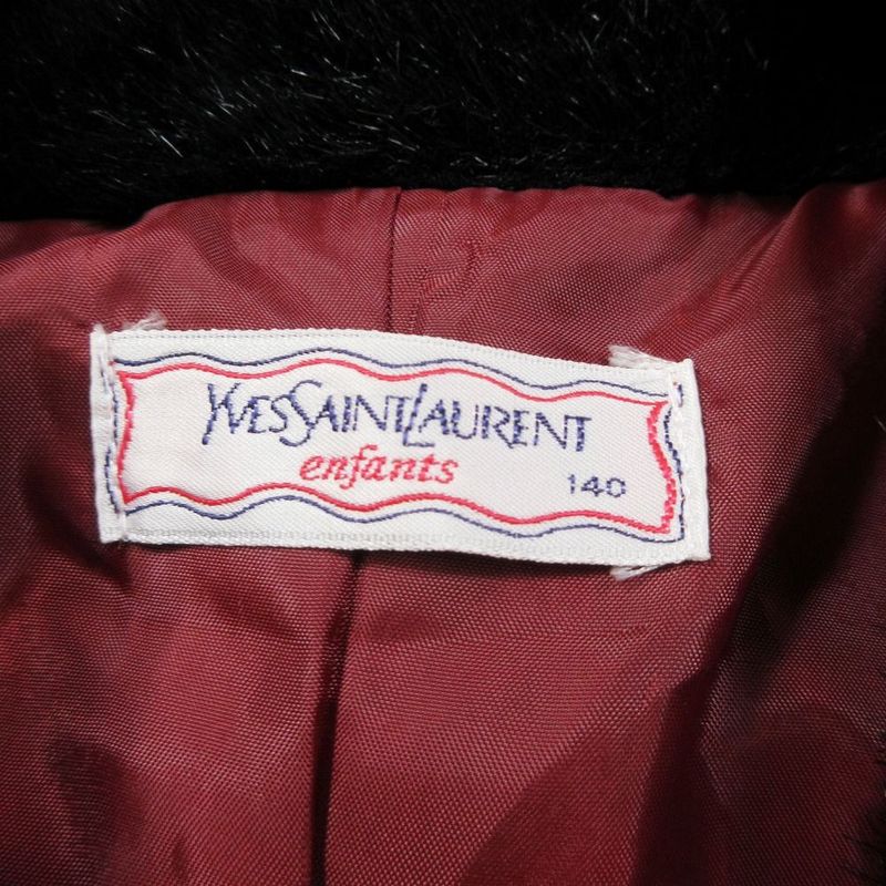 Yves Saint Laurent Yves Saint Laurent Vintage Faux Fur Tartan Check Coat Red