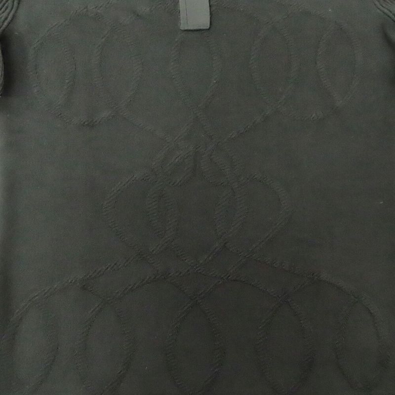 HERMES Short Sleeve Knit Palfrowa Remix Motif H5h2675df0234 Black 38