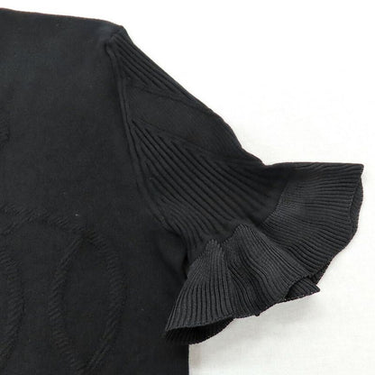 HERMES Short Sleeve Knit Palfrowa Remix Motif H5h2675df0234 Black 38