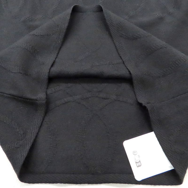 HERMES Short Sleeve Knit Palfrowa Remix Motif H5h2675df0234 Black 38