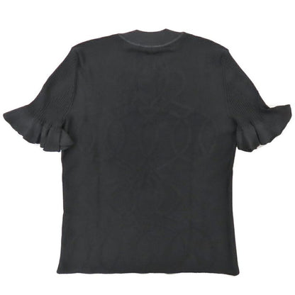 HERMES Short Sleeve Knit Palfrowa Remix Motif H5h2675df0234 Black 38