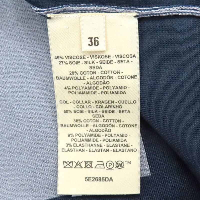 HERMES Knit Tops 5e2685da Sleeveless Gray Navy 38 Women's