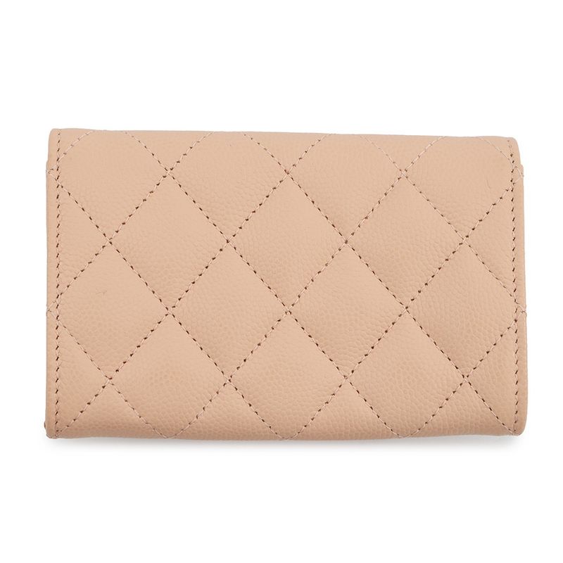 Chanel Card Case Quilted CC Logo Caviar Leather Business