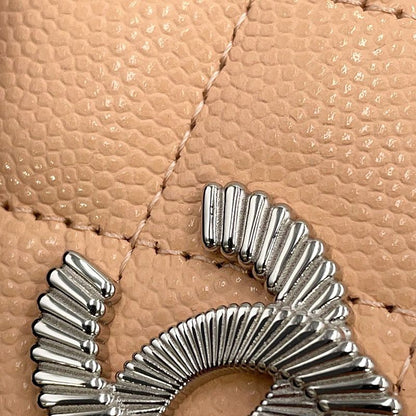Chanel Card Case Quilted CC Logo Caviar Leather Business