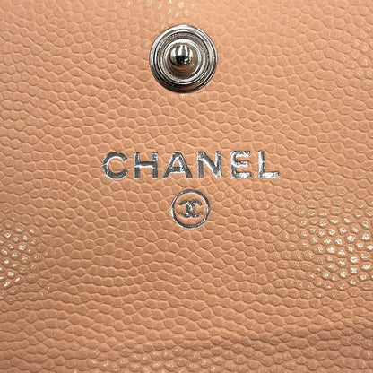 Chanel Card Case Quilted CC Logo Caviar Leather Business