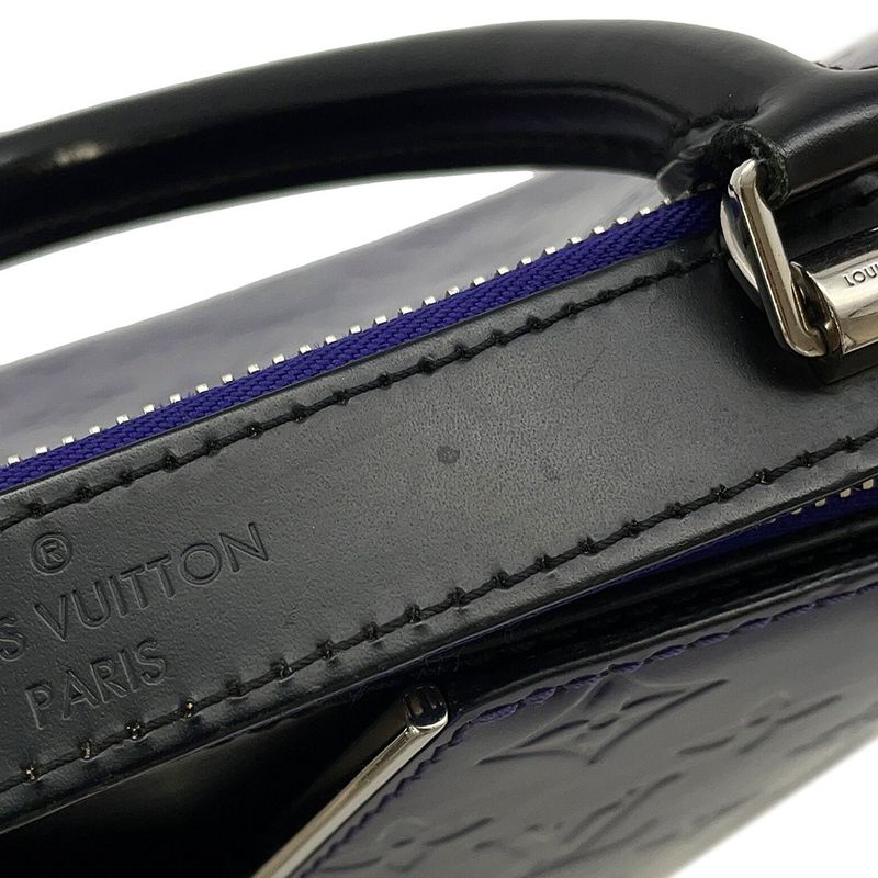 Louis Vuitton Handbag Monogram Vernis Melrose 2-Way Purple Noir Black