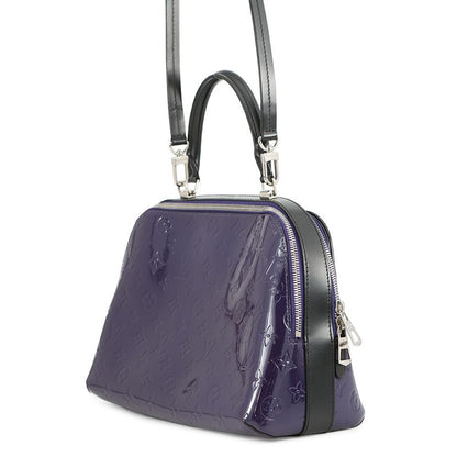 Louis Vuitton Handbag Monogram Vernis Melrose 2-Way Purple Noir Black