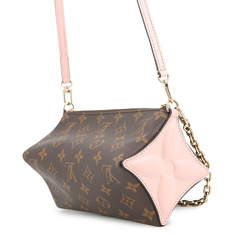 Louis Vuitton Shoulder Bag Monogram Bloom Pouch 2-Way Rose Pudol