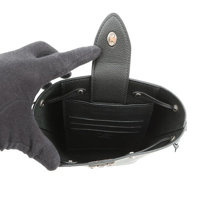 Louis Vuitton Shoulder Bag Calf Leather Nano Lockme Bucket Noir Black